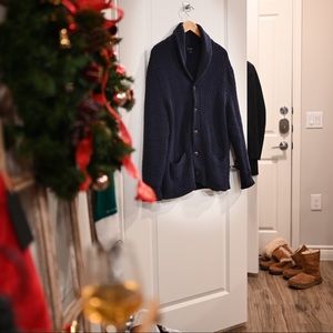 J. Crew Classic Navy Cardigan SZ L, Excellent Condition